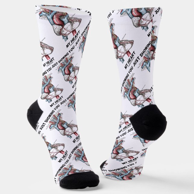 Just Showing You My Heart Anatomical Heart Socks (Angled)