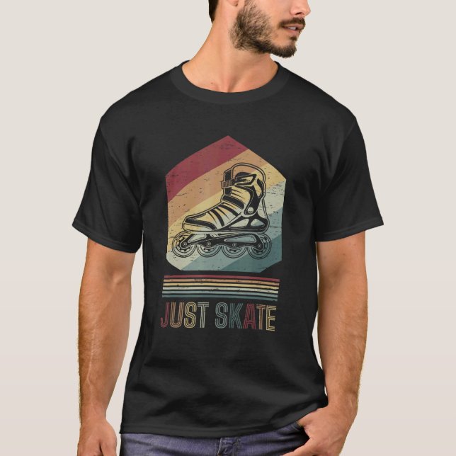 Just Skate Roll Shoe Wheel Boots T-Shirt (Front)