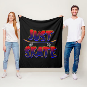 Just Skate Skateboard Red Blue Skateboarder        Fleece Blanket