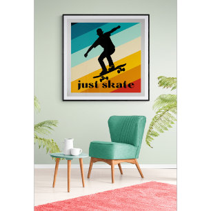 Just Skate Skateboarding Poster