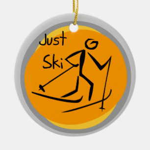 Just Ski T-shirts and Gifts Ceramic Tree Decoration