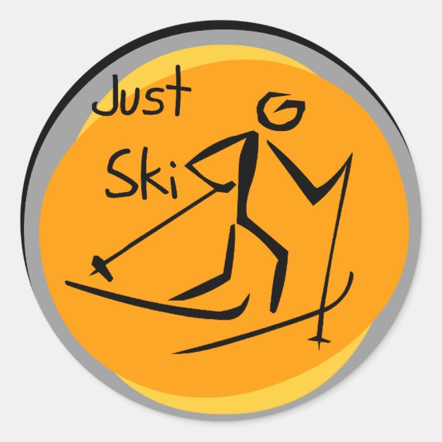 Just Ski T-shirts and Gifts Classic Round Sticker (Front)