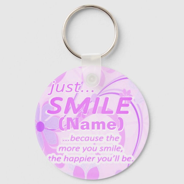 Just Smile Add a Name Key Ring (Front)