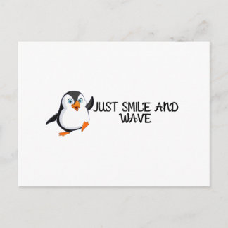 just smile and wave postcard