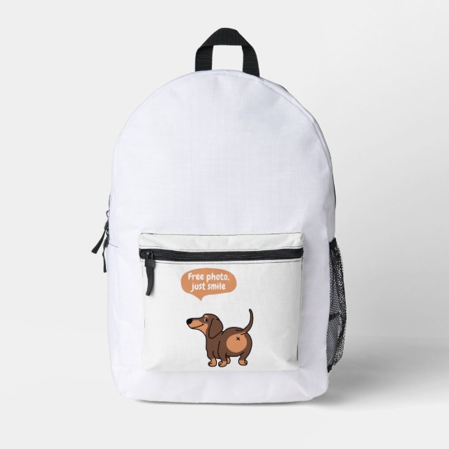 just smile, free photo printed backpack (Front)