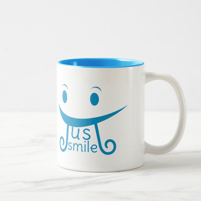 Just smile funny typography Two-Tone coffee mug (Right)