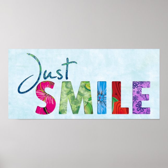 Just Smile Happy Quote 01 Poster (Front)