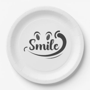 Just Smile Smile More Stay Smiling Keep the Smile  Paper Plate