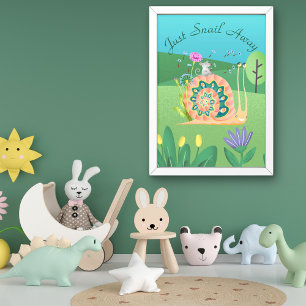 Just Snail Away Cute Snail Photo Print