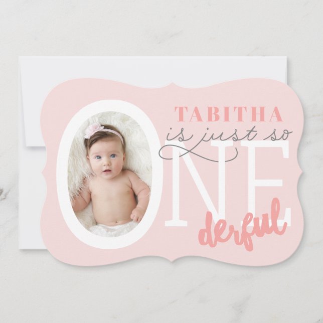 Just so ONEderful Invitation (Front)