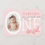 Just so ONEderful Invitation<br><div class="desc">Beautiful first birthday photo invite. Part of a collection.</div>