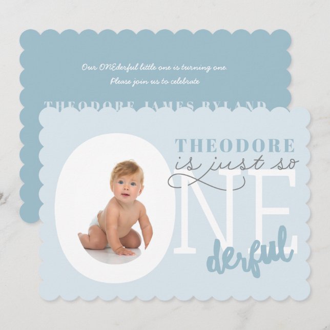 Just so ONEderful Invitation (Front/Back)