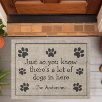 Just So You Know There s A Lot Of Dogs Funny Doormat Zazzle