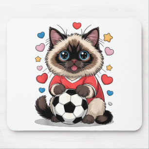 Just Soccer Cat Girl Who Loves Birman Mom Hearts K Mouse Mat