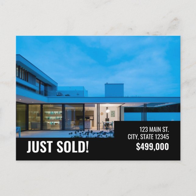 Just Sold - Black Modern - Postcard (Front)