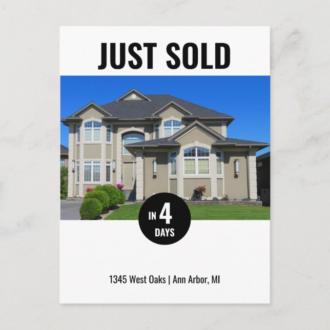 Just Sold Logo Real Estate Marketing Postcard (Front)