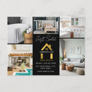 Just Sold Luxury Photo Real Estate House Logo Postcard