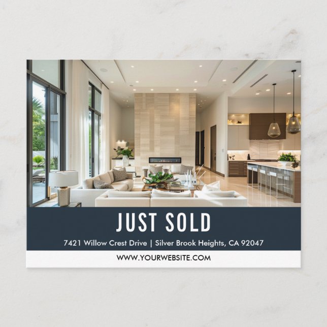 JUST SOLD PROPERTY PHOTO REAL ESTATE MARKETING POSTCARD (Front)