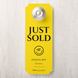 JUST SOLD Real Estate Door Hanger Sign
