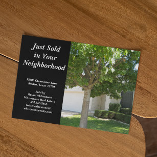 Just Sold Real Estate House Custom Photo Black Postcard