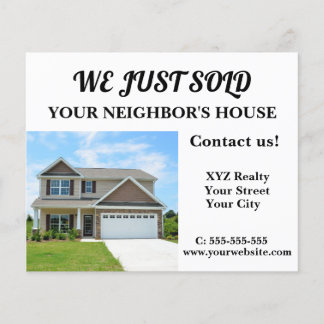 Just Sold Realtor Real Estate Marketing Flyer