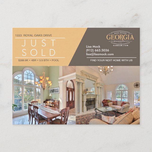 JUST SOLD two photo Announcement Postcard (Front)