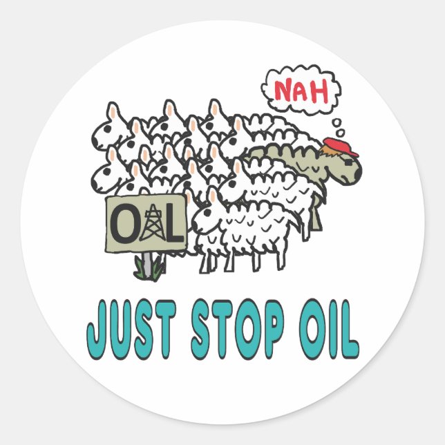 Just Stop Oil Classic Round Sticker (Front)