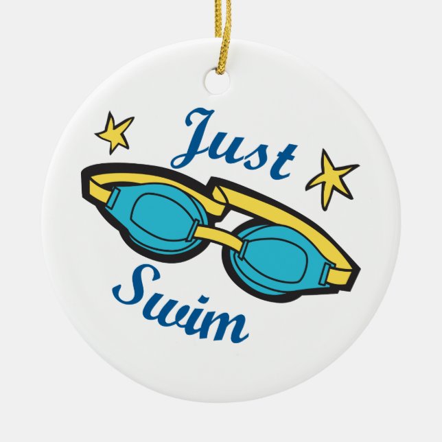 Just Swim Ceramic Tree Decoration (Front)
