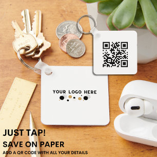 JUST TAP   QR Code Business Card MODERN SIMPLE Key Ring