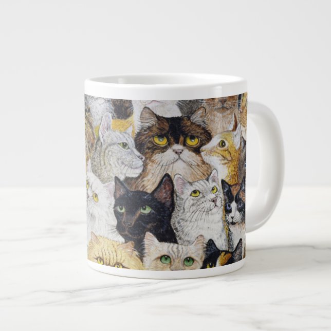 Just the Cat's Whisker Large Coffee Mug (Front Right)