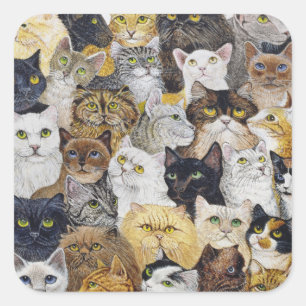 Just the Cat's Whisker Square Sticker