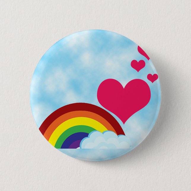 Just the Rainbow 6 Cm Round Badge (Front)