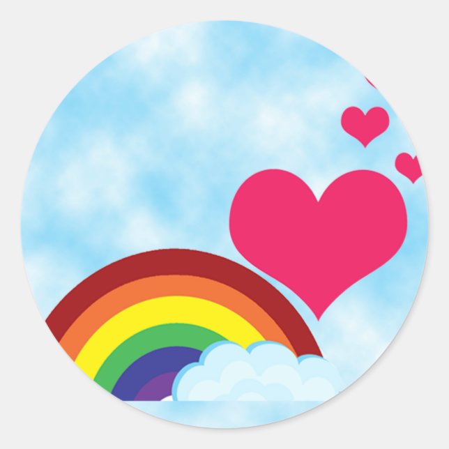 Just the Rainbow Classic Round Sticker (Front)