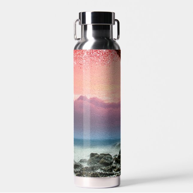 Just The Sound Of The Ocean & Sparkles Water Bottle (Front)