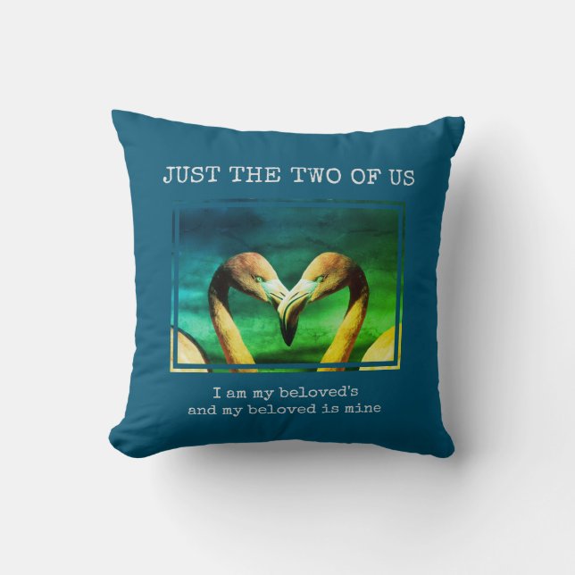 JUST THE TWO OF US Flamingo Christian Couples Cushion (Front)