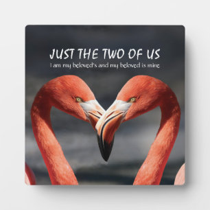 JUST THE TWO OF US Flamingo Valentine Christian Plaque