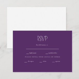 Just the Two of Us Lavender Modern Wedding RSVP Card