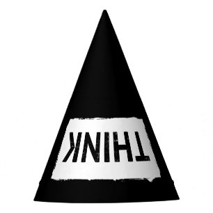 Just THINK ... Funny Dumb Nerdy Stupid Typography  Party Hat