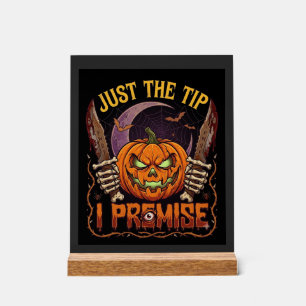 Just Tip Premise Halloween Pumpkin Bloody Knives_1 Acrylic Sign