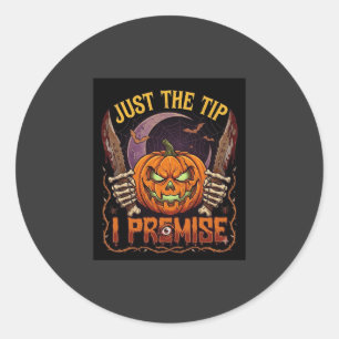 Just Tip Premise Halloween Pumpkin Bloody Knives_1 Classic Round Sticker