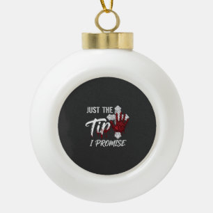 Just Tip Promise Halloween Bloody Hand Cross Ceramic Ball Christmas Ornament