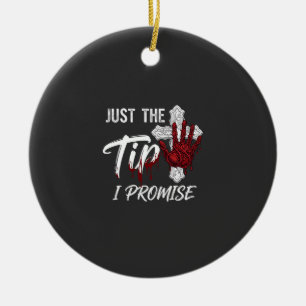 Just Tip Promise Halloween Bloody Hand Cross Ceramic Tree Decoration