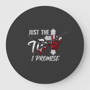 Just Tip Promise Halloween Bloody Hand Cross Large Clock