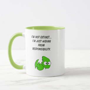 Just Tired Funny Dragon or Pterodactyl Cartoon Mug