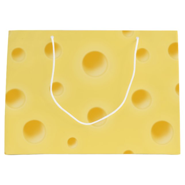 Just Too Cheesy! Personalised Swiss Cheese Fun Large Gift Bag (Front)