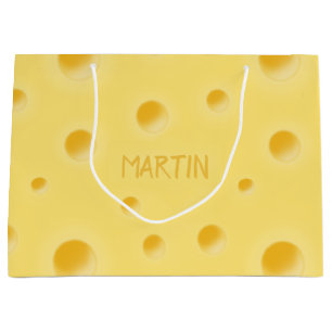 Just Too Cheesy! Personalised Swiss Cheese Large Large Gift Bag