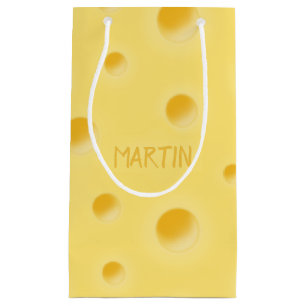 Just Too Cheesy! Personalised Swiss Cheese Small Gift Bag