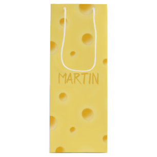 Just Too Cheesy! Personalised Swiss Cheese Wine Wine Gift Bag