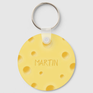 Just Too Cheesy! Personalized Swiss Cheese Key Ring