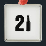 Just Turned 21 Beer Bottle 21st Birthday Metal Tree Decoration<br><div class="desc">Just turned 21?  Someone you know has a 21st birthday coming up?  Let the world know your new adult priorities...  legal drinking and alcohol!  Please drink responsibly on your birthday...  and for life!</div>